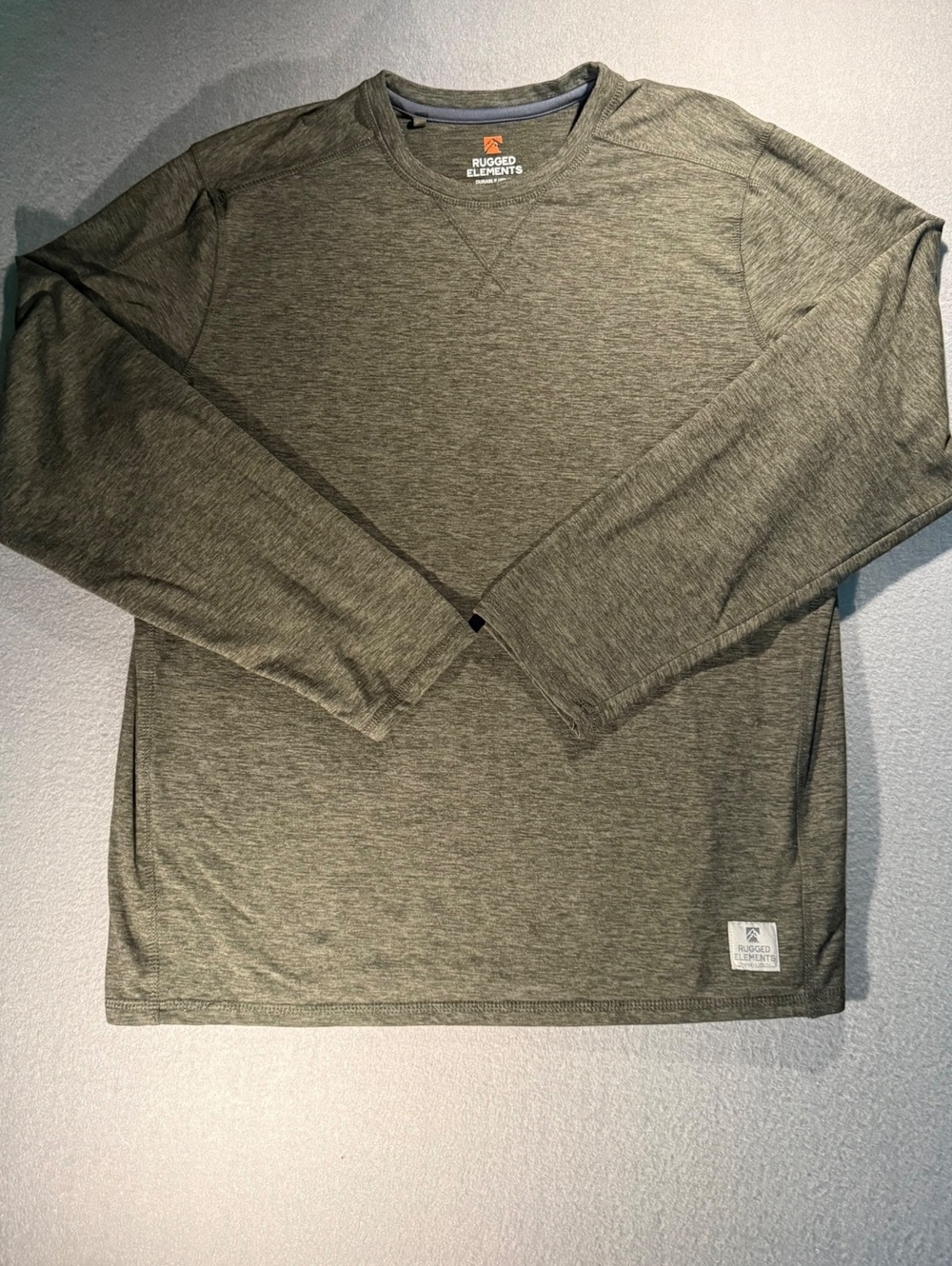 Rugged Elements Men's Long Sleeve Crew Neck Shirt Large Olive Green